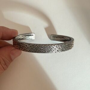 john hardy Silver Textured Men's Bracelet